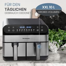 XXL Heteluchtfriteuse 10 Liter met Dubbele Kamer - Dual Zone Airfryer — thumbnail 4