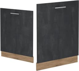 Vaatwasserfrontpaneel - Vaatwasfront Keukenpaneel - Keuken Integratie - R-Line Serie - 60 cm breed - Zwart beton — thumbnail 5