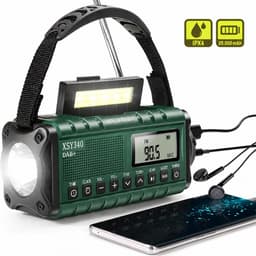 Solstedt® Noodradio - Altijd Overal Ontvangst - DAB+ - 20.000mAh - Noodradio Solar Opwindbaar - Met Krachtigste Powerbank - Noodradio Opwindbaar en Batterij - Draagbare Radio - Incl. Zaklamp - Noodpakket - USB Oplaadbaar - Groen — thumbnail 1