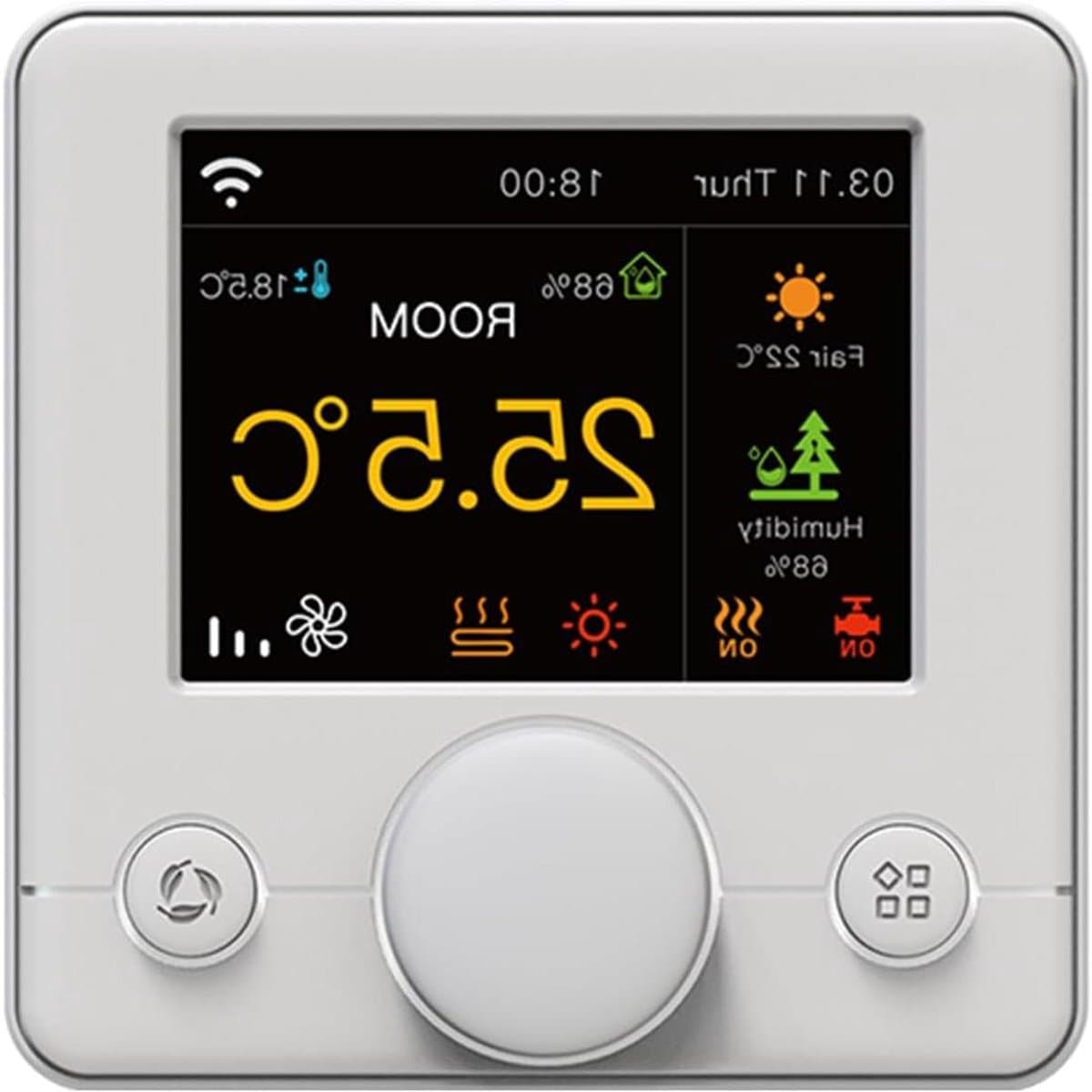 Slimme Wifi Thermostaat - Klimaatregelaar - Comfort Verhogend - 4-buis Systeem Ondersteuning - 8.6 x 8.6 cm - Wit — afbeelding 1