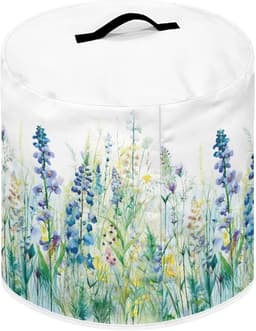 Drukpan Deksel - Keukenmachinehoes - Apparaten Beschermen - Met Opbergvak - 3 Liter - Blauw Groen Bloemen — thumbnail 4