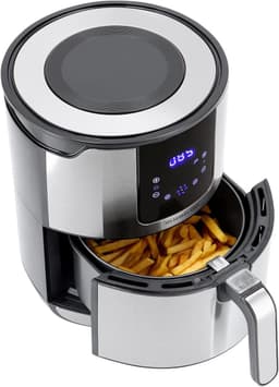 Heteluchtfriteuse - Airfryer Frituurpan - Gezond Frituren - Vetvrij Bakken - 4 Liter - Roestvrij Staal — thumbnail 1