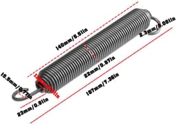 Dailygoods- Verlengveer 187 mm - Draaddiameter 2,3 mm - Buitendiameter 22 mm - Veerstaal - Compatibel met John Deere - Betrouwbare spanningsondersteuning - Grasmaaierveer — thumbnail 5