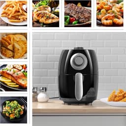 Airfryer Elektrisch - Compact Apparaat - Gezonder Koken - Non-stick Interieur - 2.3 Liter - Zwart — thumbnail 3