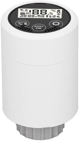 Slimme Radiatorknop - Thermostaatkraan Digitaal - Verwarming Regelen - App en Spraak Bediening - 5-35 Graden - Wit — thumbnail 1