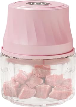 Mini Keukenmachine - Voedsel Hakker - Snel Ingrediënten Snijden - Oplaadbaar Draadloos - 350ml Capaciteit - Roze — thumbnail 1