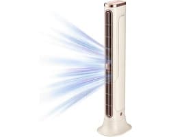 KZQ F3 Torenventilator - Bladloos - Oplaadbaar - 3 Snelheden - Staande Ventilator - Voor Slaapkamer Woonkamer En Kantoor - Khaki — afbeelding 1
