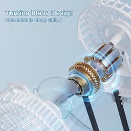 Tafelventilator Robot - Mini Ventilator Persoonlijke Fan - Bureau Koeling - Zuignap Bevestiging - 3 snelheden - Wit — thumbnail 2