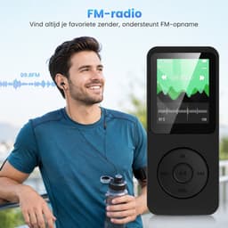MP3 Speler 32GB - Bluetooth 5.3 - HiFi Muziekspeler - 1,8 Inch TFT Kleurenscherm - Ingebouwde Luidspreker - FM Radio - Spraakrecorder - E-Book - Inclusief Hoofdtelefoon -Uitbreidbaar tot 128GB — thumbnail 2