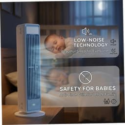 Novendo Goods - Torenventilator bladloos met luchtkoeling - Stille ventilator met sterke luchtstroom voor kantoor en thuis - Draagbare aircooler — thumbnail 5