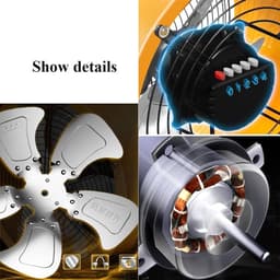 Metalen Vloerventilator - Krachtige Ventilator - Ruimte Koelen - 4 Snelheden Verstelbaar - 20 Inch - Zwart — thumbnail 2