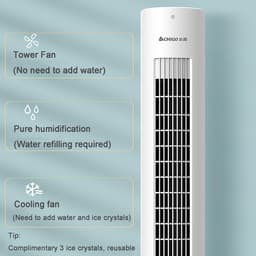 Torenventilator - Bladloze ventilator - Ruimte Koelen - Met Afstandsbediening - 35-40 inch - Wit — thumbnail 3