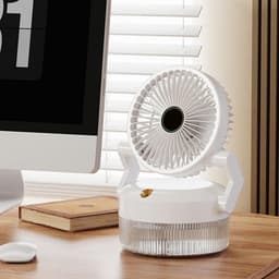 Ventilator met verstuiver - Draagbare koeler - Persoonlijke verkoeling - Oplaadbaar en inklapbaar - 16.8 cm hoog - Wit — thumbnail 3