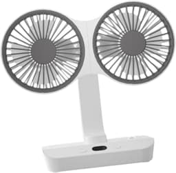 Bureauventilator - Tafelventilator - Persoonlijke Koeling - Dubbele Verstelbare Koppen - 225 x 95 x 208 mm - Zwart — thumbnail 5