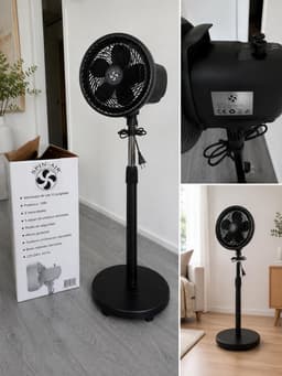 Statiefventilator - Ø 25 cm - 70W - 3 Snelheden - Verstelbare Hoogte (90-125 cm) - zwart — thumbnail 3