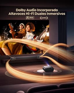 SnelShoppen - 4K-projector Draagbaar met 1200 ANSI, Netflix, Autofocus, Keystone, Wifi, Bluetooth, FHD 1080P, HDR10, WLAN voor Buiten, Zoom 50% - Thui — thumbnail 2