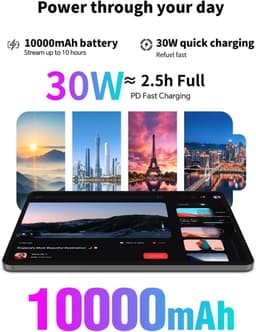 SnelShoppen - 12.7 inch Tablet Gaming 2K Display, Android, Dual SIM LTE, 20GB RAM, 256GB Opslag, 10000mAh Batterij, 30W Snelladen, GPS, TypeC, Ideaal — thumbnail 3