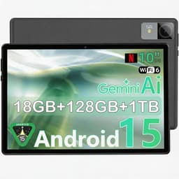 SnelShoppen - 10.1" Android 15 Tablet T30 Octa-Core 18GB RAM 128GB + 1TB TF, IPS 1280x800, 5MP+8MP Camera, 6000mAh, Type-C, Face ID, GPS met Case & Ch — thumbnail 1