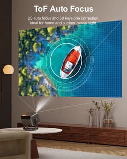 Mini Beamer - Projector - Digitale Beamer - Draagbaar - 1080P - Full HD Projector - Met 90° Gimbal - Auto Focus - Android 11.0 - 600ANSI - Android System - Zwart — thumbnail 1