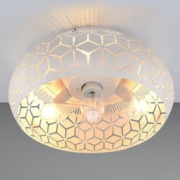 Reality Leuchten Moderne Ventilatoren E27 Bidar 3 Lichtpunten Rond Grijs Metaal Slaapkamer — thumbnail 5
