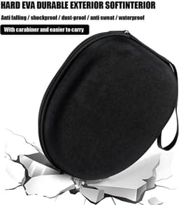 SnelShoppen - Over-ear headphone bag, universele headset hard shell, opbergcase voor oordopjes, beschermende tas, reistas, compact en duurzaam, 22cm x — thumbnail 3