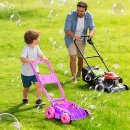 SnelShoppen - Bellen Grasmaaier met Muziek, Morsvrij Ontwerp, 5000+ Bellen/Min, Tuinspeelgoed voor Kinderen 3-6 Jaar, Binnen en Buiten, Paars — thumbnail 3
