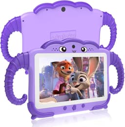 SnelShoppen - Kinder Tablet 7 Inch - Android Kindertablet met Hoes - 2 GB RAM + 32 GB Opslag - Kindbeveiliging en GMS Gecertificeerd - Dual WiFi en Ca — thumbnail 1