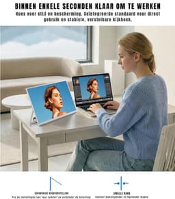 KAD® Portable Monitor - 15.6 Inch - Draagbare Monitor - Draagbaar Scherm - Wit - 35cm x 21cm x 1cm — thumbnail 4