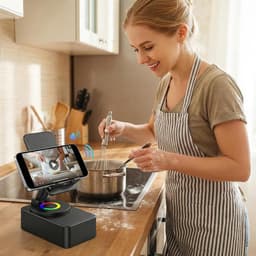 Bluetooth Speaker met Telefoonhouder - Opvouwbaar - RGB Verlichting - Verstelbare Standaard - Bluetooth 5.4 — thumbnail 5