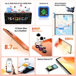 OUKITEL C66 Smartphone 4G-16 RAM-128ROM-6.73 inch HD 120HZ-5000 mAh-64MP camera-Android16 — thumbnail 5