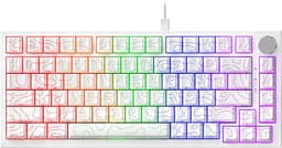 Ajazz AK820 – Mechanisch Toetsenbord 75% – Bedraad USB-C Gaming Keyboard – Hot Swap – Compact QWERTY – 82 Keys – Contourlijn wit — thumbnail 1