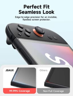 JSAUX Anti-Glare Screenprotector voor Nintendo Switch 2 - 9H Gehard Glas - 2 Stuks - Mat & Anti-Fingerprint - GP0124A — thumbnail 4
