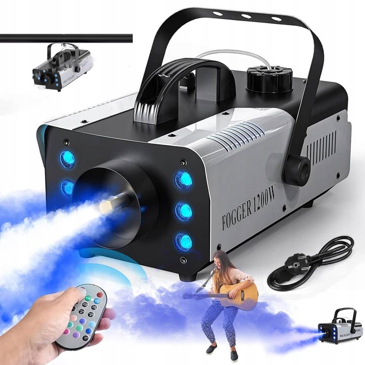Multifunctionele Rookmachine - Rookmachine - Met Draadloze Afstandsbediening - 6 RGB Verlichting - 60 Sec Continu - 1200W - 1L Capaciteit – 160m³/min - Voor Bruiloft & Feest & Podium & DJ — afbeelding 1