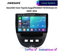 Awesafe Autoradio - Geschikt Voor Toyota Aygo/PEUGEOT 107/Citroen C1 2005 t/m 2014 - Draadloos Carplay Android Auto - Linux systeem - 10 Inch Touchscreen - Bluetooth Wifi - 2005 2006 2007 2008 2009 2010 2011 2012 2013 2014