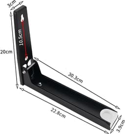 Folding Stainless Steel Magnetron Plank - Wandmontage en Uittrekbaar - Tot 40 kg Draagvermogen - ShopVlot — thumbnail 4