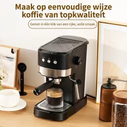 Espressomachine 15 Bar – Koffiezetapparaat met Melkopschuimer - Hogedruk Espressomachine voor Thuis - Krachtige Stoomfunctie voor Cappuccino en Latte Macchiato — thumbnail 4