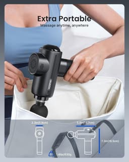Massagepistool met Warmte & Koeling – Deep Tissue Massage Gun – 3200 RPM – USB-C Snelladen – Draadloos – Inclusief Draagtas — thumbnail 3