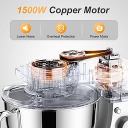 SnelShoppen - Foodprocessor SM1521 - Kneedmachine - Keukenapparaat - Zilver - Multifunctioneel - Voor Bakken, Mixen, Hakken - 3,5L Inhoud - Ideaal voo — thumbnail 2