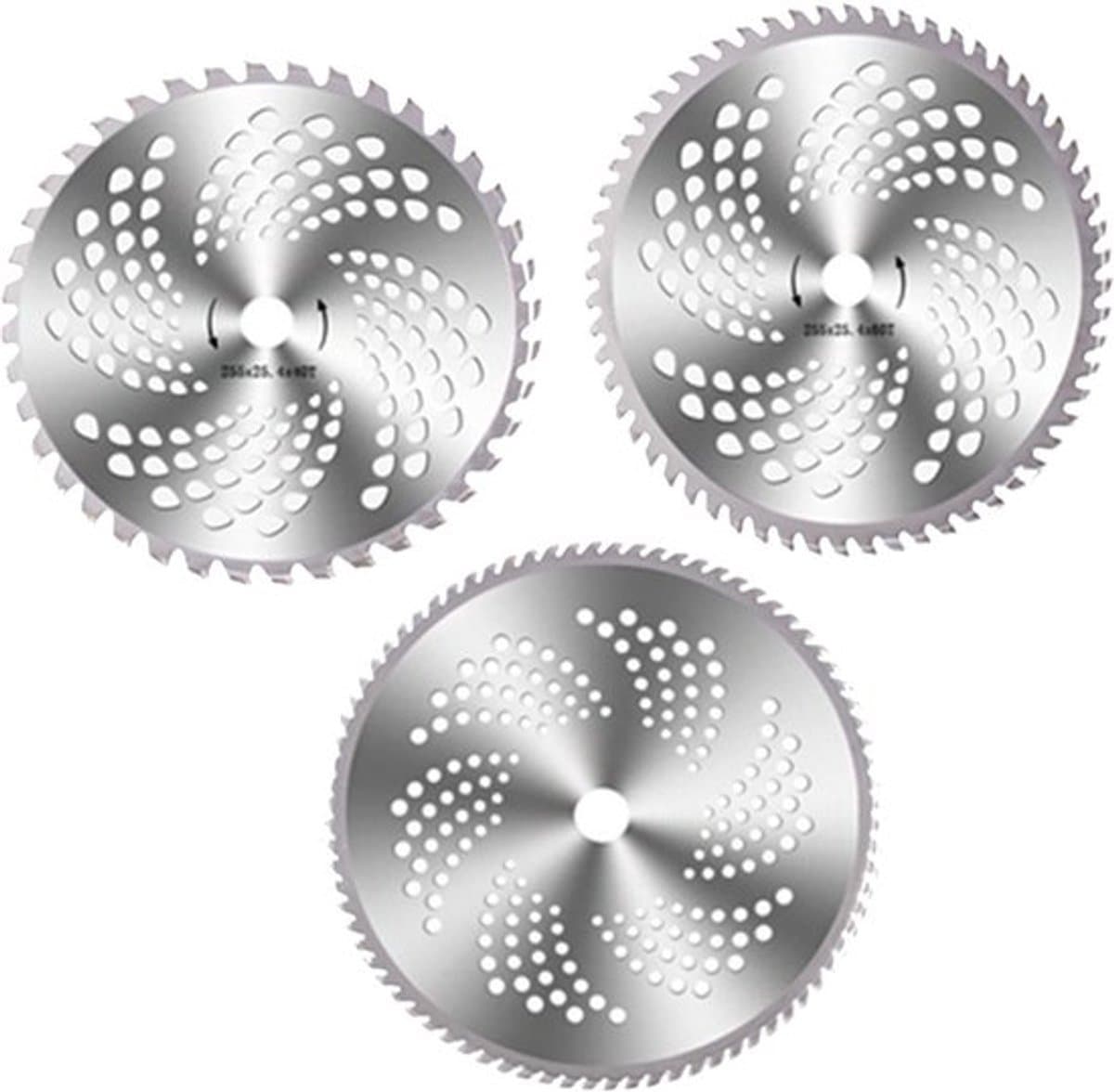 Grasmaaier Zaagblad Set 3 Stuks - Gelegeerd Staal - 40/60/80 Tanden - Vervangingsbladen - Geschikt voor Bosmaaier - Hoogwaardige Kwaliteit — afbeelding 1