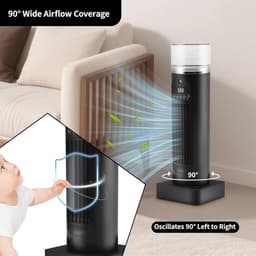 Mobiele Mini Airconditioning – Draadloze Luchtkoeler met Bevochtiger – 6 Windstanden – 100 ml Watertank – Afstandsbediening – 6 Uurs Timer – Stil & Draagbaar — thumbnail 2