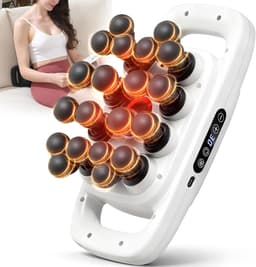 Massagepistoolset met 20 opzetstukken, diepweefselpercussiemassageapparaat met 3 standen en 30 intensiteiten, draagbaar massagepistool voor spier-, been- en taillemassage en pijnverlichting (wit, 20 opzetstukken) — thumbnail 1