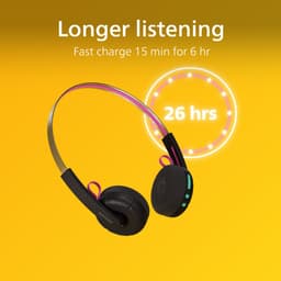 PHILIPS TAMS1BK/00 De Ringo Duo - Draadloze On-Ear Koptelefoon - Bluetooth 6.0 - Tot 26 Uur Batterijduur - USB-C Audio - 40 mm Drivers - Multipoint - Verwisselbare Oorkussens - Zwart — thumbnail 4