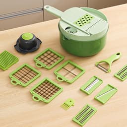 Groentehakker en Snijder - Keuken Shredder Slicer - Maaltijdvoorbereiding Versnellen - 16-in-1 Systeem - 20 x 20 x 13 cm — thumbnail 3