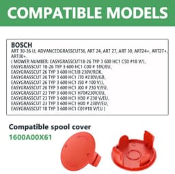 KERYBW 3 stuks Grasmaaier Trimmerlijnafdekking Compatibel met Bosch 1600A00X61/1600A00DU0, Vervangende Trimmerkappe voor Bosch Art 24/27/30/24+/27+/30+/30-36 LI, AdvancedGrassCut36 — thumbnail 1