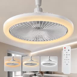 Sello! plafondventilator met verlichting – plafondlamp – drie snelheden – drie lichtkleuren – stil – afstandsbediening – wit — thumbnail 2