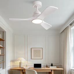 COVREO Plafondventilator met verlichting 91 cm wit hout en metaal, 6 standen — thumbnail 2