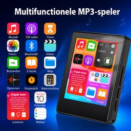 64GB MP3-Speler met Bluetooth 5.3 - 2.4 Inch Touchscreen - FM-Radio - Recorder - HiFi Geluid - Bedrade Oordopjes — thumbnail 3