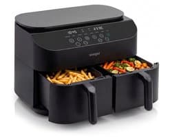 Seeger TwoFry Dubbele Airfryer XXL - 10 Liter - 40°C tot 230°C - 8 Programma's - Sync en Match - PFAS-vrij - 2 Lades