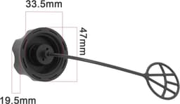 SnelShoppen - 2 Pack Brandstoftankdop Grasmaaier Vervangingsdeksel 47x19.5mm - Zwart Kunststof voor Fuxtec, Güde, Rotfuchs Grasmaaiers — thumbnail 3