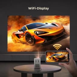 Byintek - X15 - Beamer - Projector Beamer - Mini Meamer - 1280x720dpi - 20W - DLP Automatische focus - met WiFi - 250 ANSI Lumens - Android 11.0 - Wit — thumbnail 4